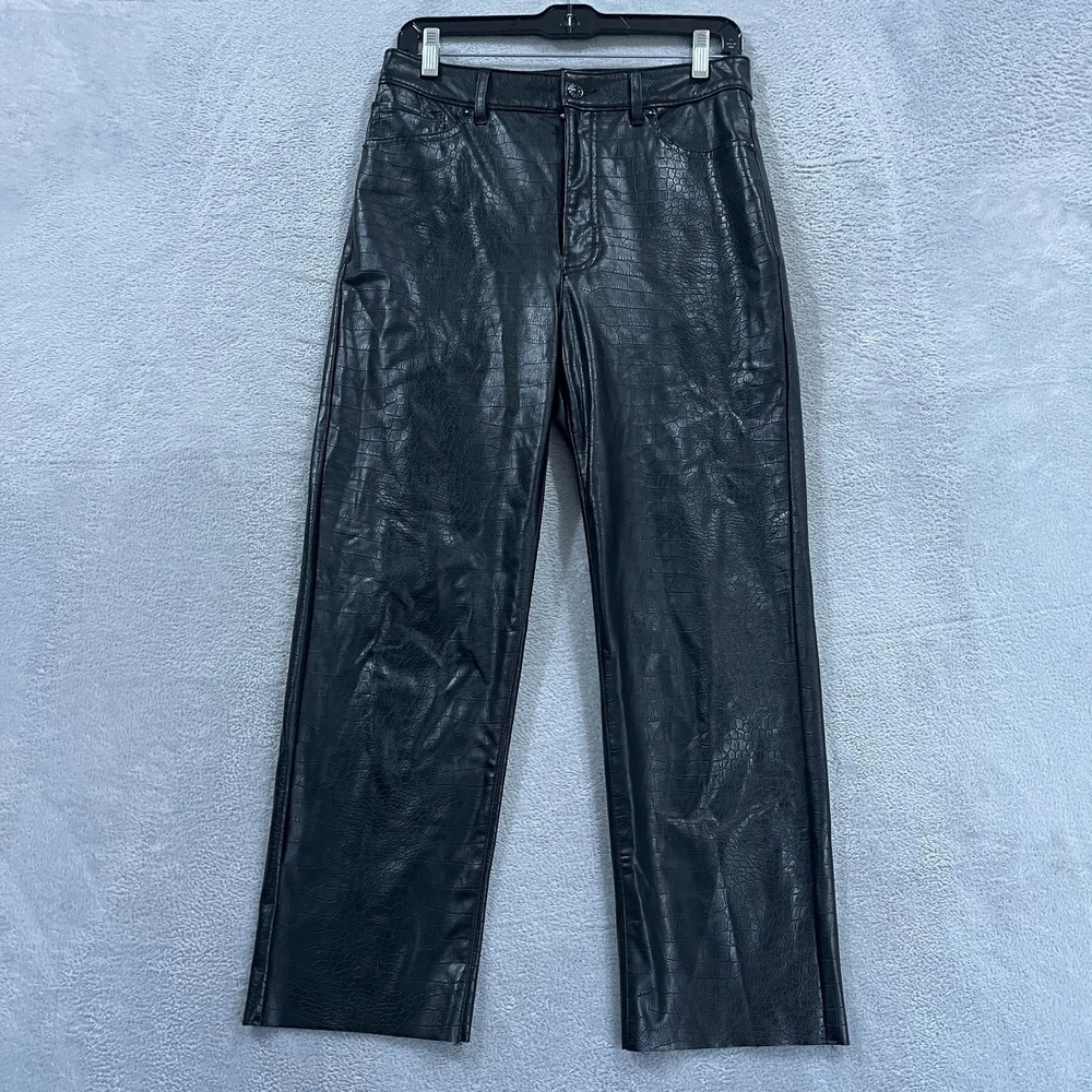 Express Faux Leather Pants‎ 6 Straight Super High Rise Grunge Goth Witchy Y2K